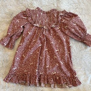 Doen Dress-  Little Isla, prancing Fawn, Cream/Orange